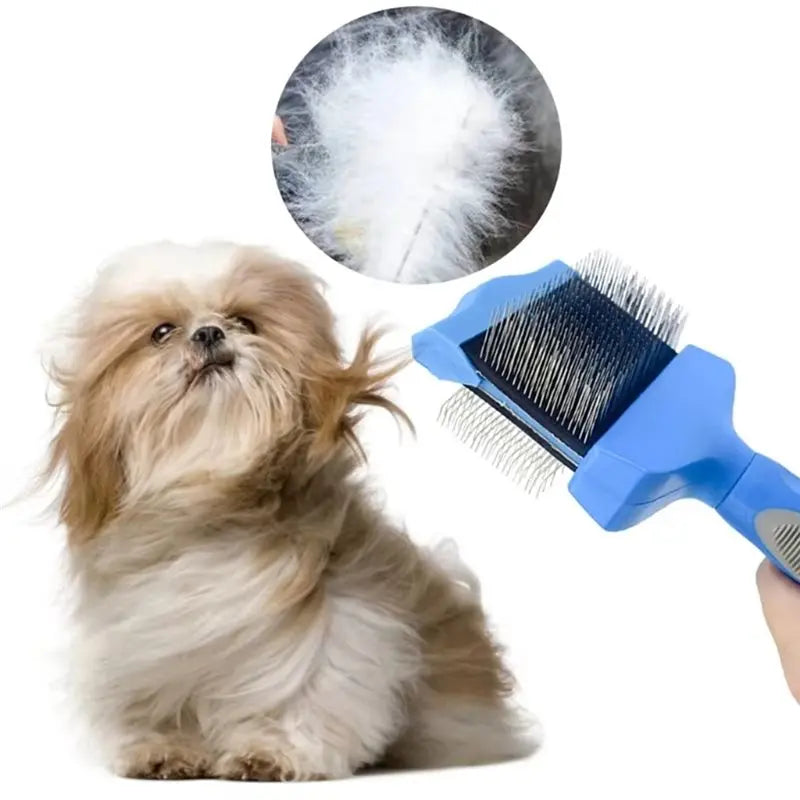 VIBE Double-Sided Pet Deshedding Grooming Brush – Dogs & Cats