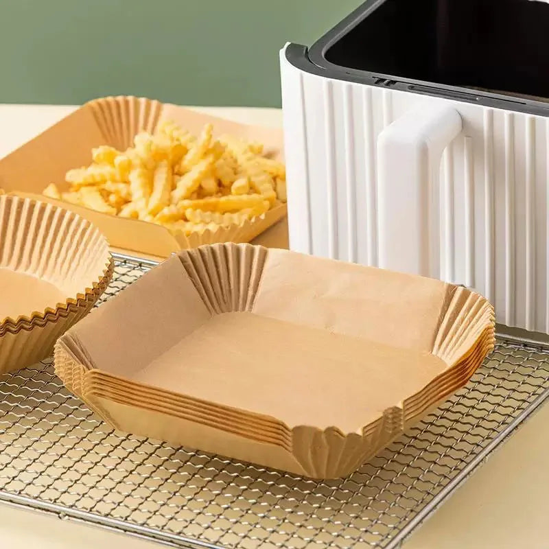 Square Air Fryer Disposable Paper Liners Non-Stick 50Pcs