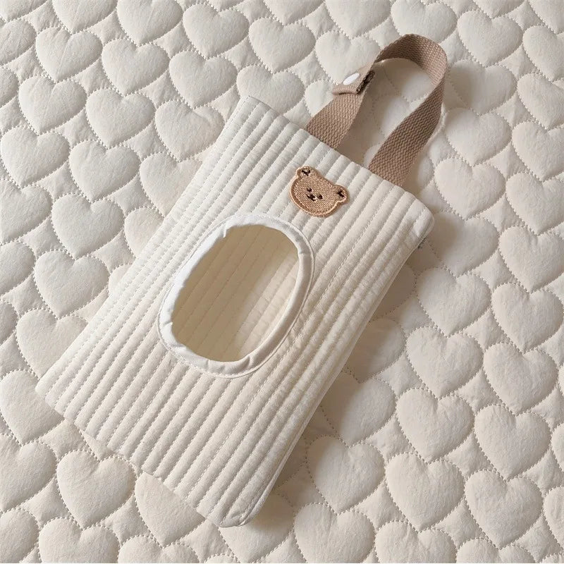Cute Bear Car Hanging Tissue Box & Storage Bag | Flannel