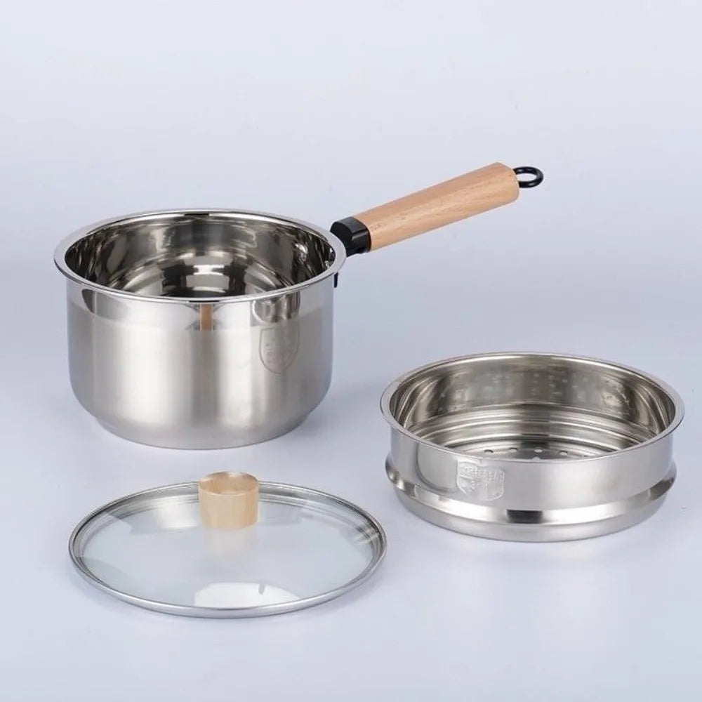 Stainless Steel 2-Layer Mini Steamer Pot 16/18cm with Lid