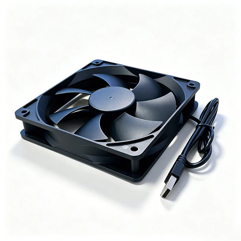 USB Fluid Bearing Cooling Fan 120mm & 80mm – Quiet 23dBA