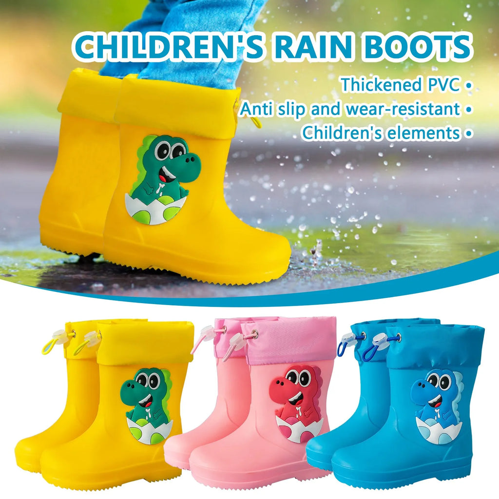 Kids Dinosaur Rain Boots – Waterproof Toddler Rubber Boots
