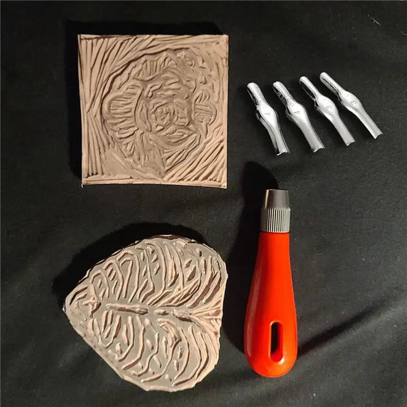 Linoleum Cutter Set – 8 Tools & 24 Blades for Lino Carving