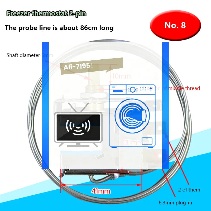 Universal Fridge Thermostat WPF-20 Temperature Control Switch