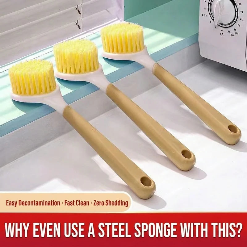 Long Handle Pot Cleaning Brush – Non-Scratch PP Bristle Scrubber