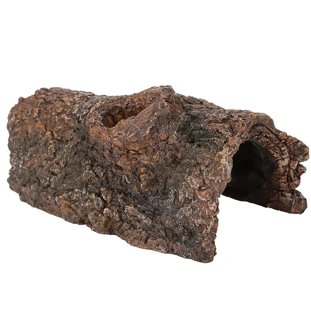 Resin Reptile Hide Cave Tree Bark Terrarium Hideout Decor
