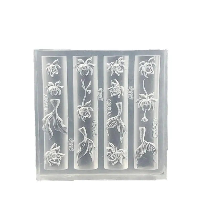 3D Silicone Nail Art Mold – Bow, Rose & Crystal DIY
