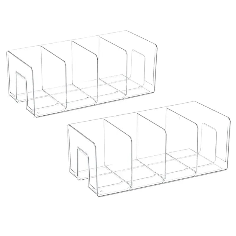2-Pack Clear Acrylic Kids Shoe Rack – 4-Section Closet Organizer