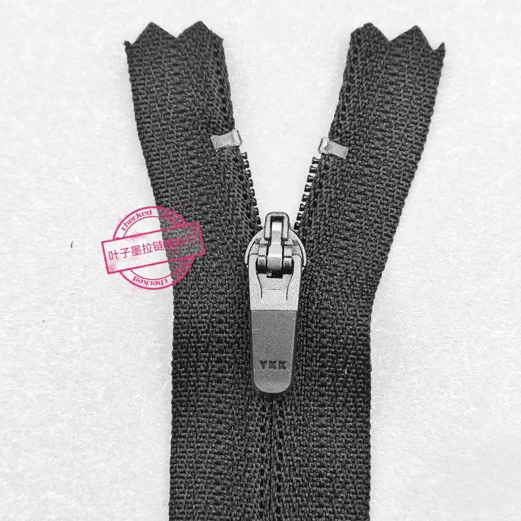 YKK3 Nylon Closed-End Zippers Black 10–24cm 10-Pack