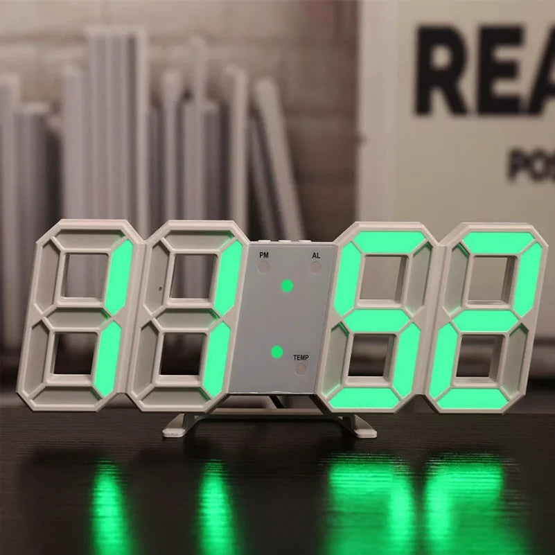 3D Luminous LED Digital Alarm Clock – Voice-Activated Silent