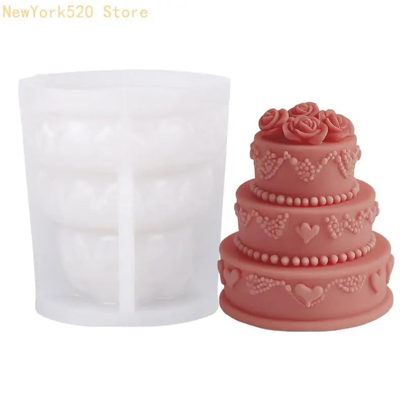Rose Cake Silicone Mold – Epoxy Resin, Soap & Wedding Décor