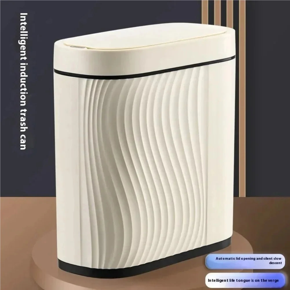 Smart Sensor Trash Can Slim Lid – Bathroom Waste Bin | VIBE