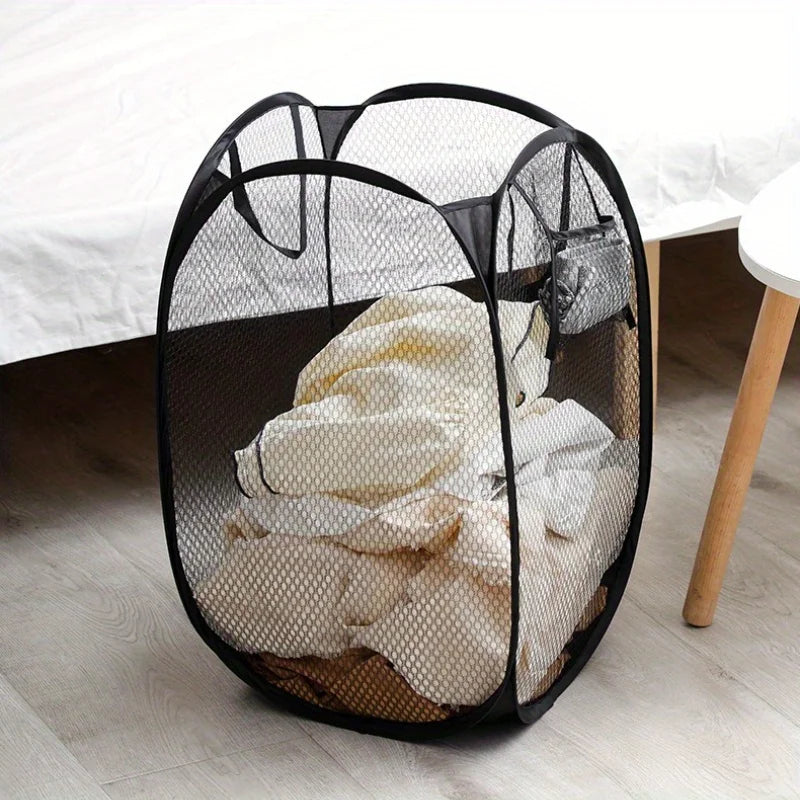 Foldable Mesh Laundry Basket Collapsible Clothes Hamper