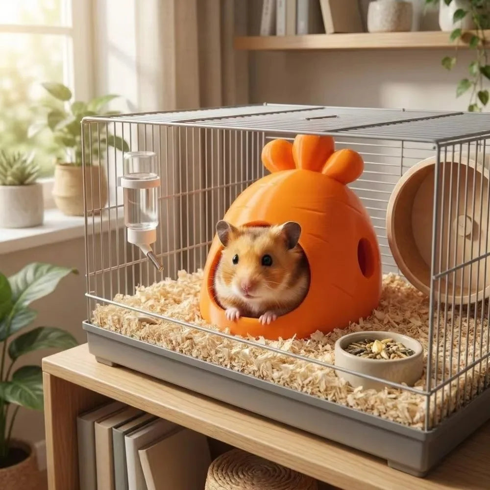 3D Printed Carrot Hamster House – Cute Plastic Sleeping Nest