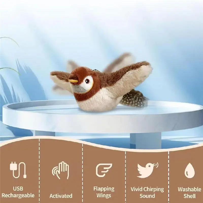 Interactive Chirping Bird Cat Toy – Electric Flapping Wings