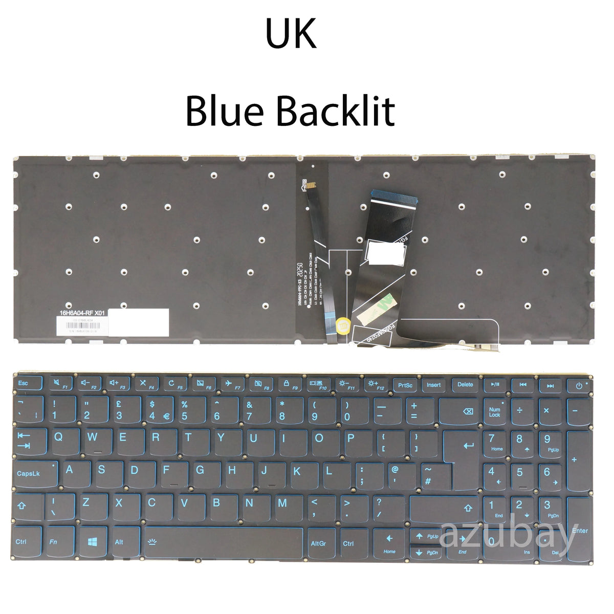 AZUBAY Blue Backlit Keyboard for Lenovo IdeaPad L340 Series