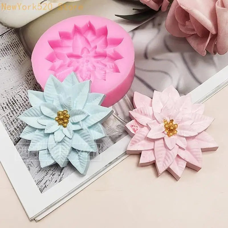 Christmas Poinsettia Silicone Mold – Reusable DIY Resin Casting
