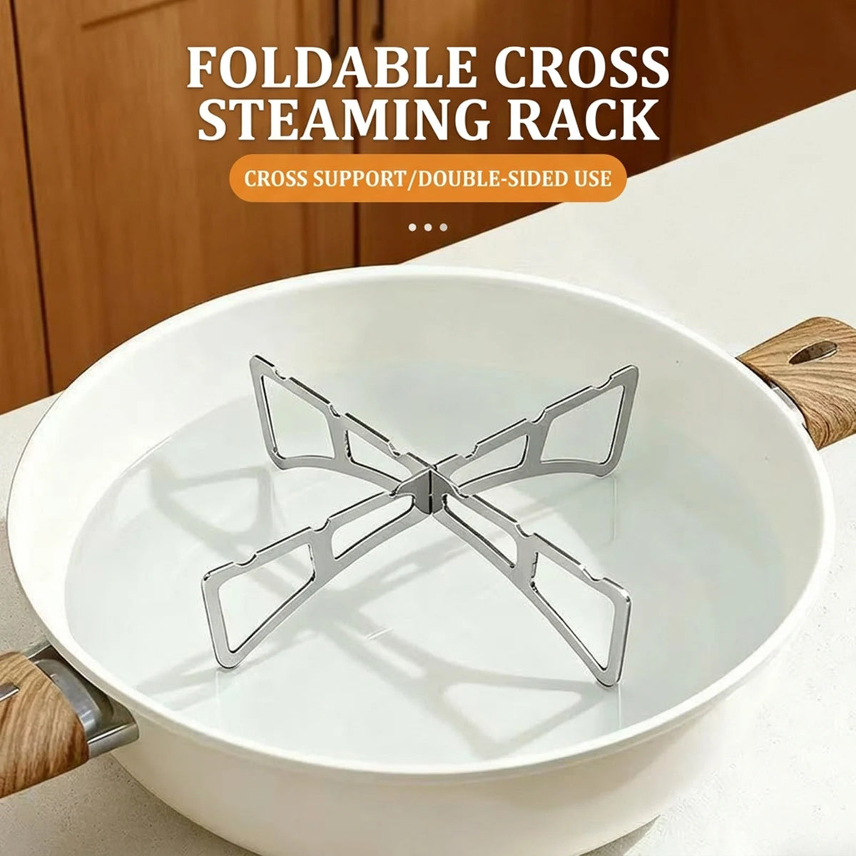 304 Stainless Steel Steamer Rack Cross Design Pot Stand