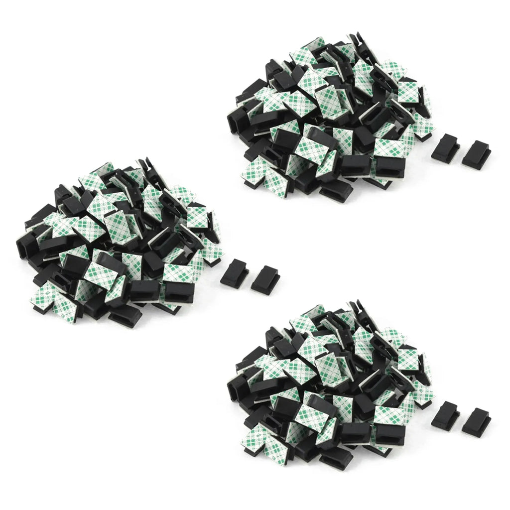 300-Pack Adhesive Cable Tie Clips – Wire Cord Holder Organizer