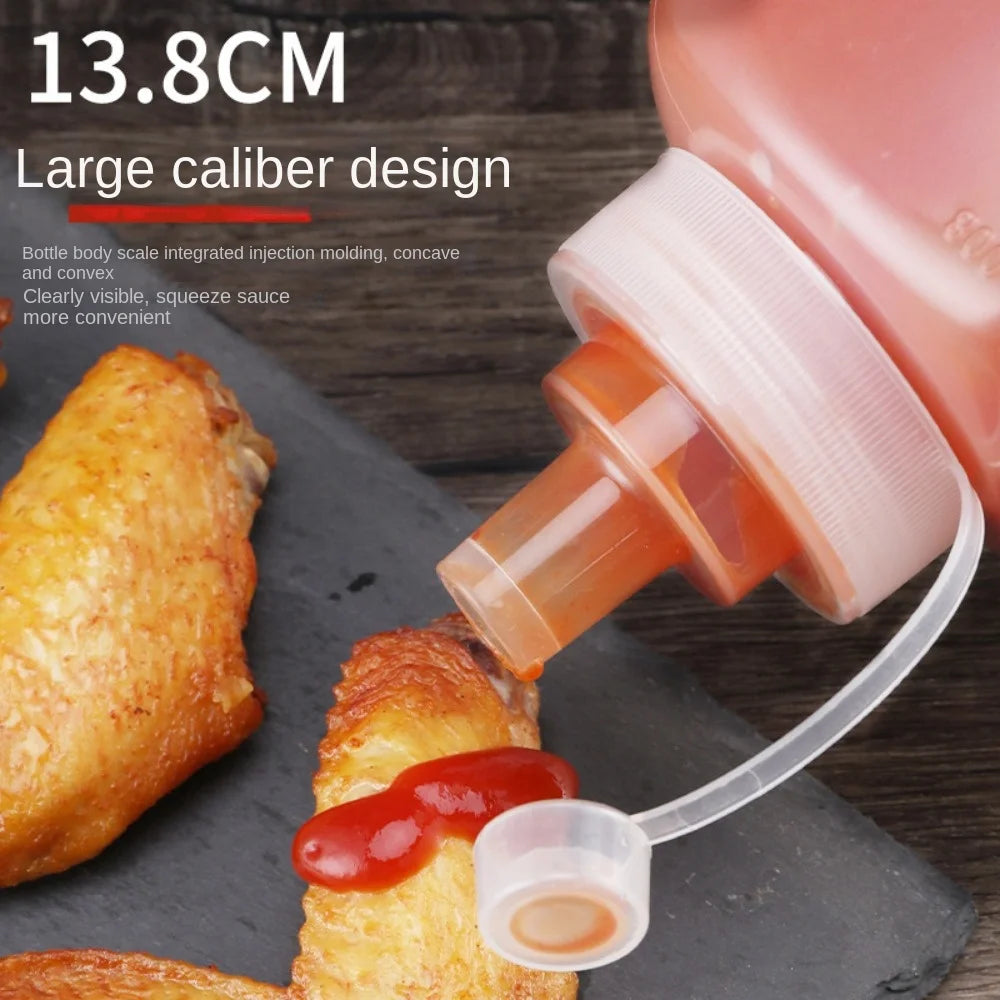 PE Sauce Squeeze Bottle 800/1000ml Leak-Proof Condiment Dispenser