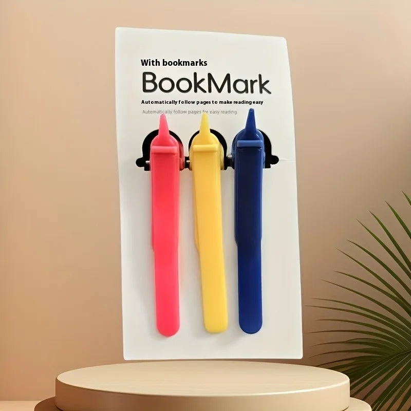 3-Pack Silicone Bookmark Pen Holders – Auto Page Marker