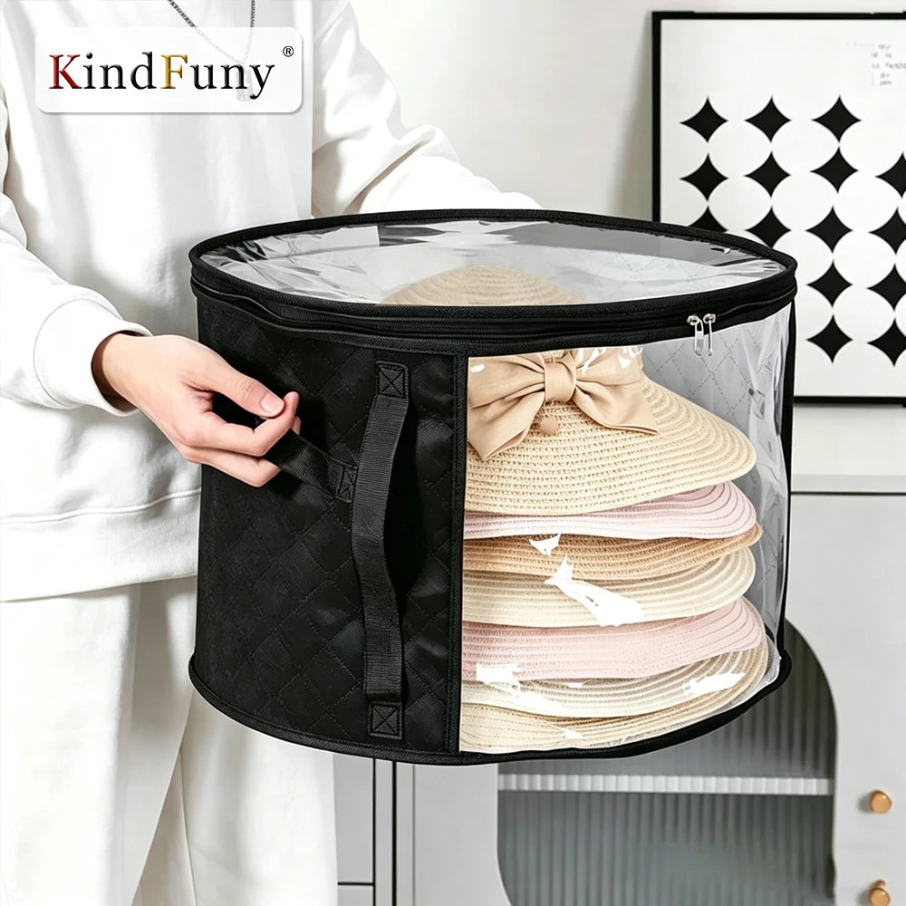 Oversized Clear Hat Storage Box | Stackable Hat Organizer