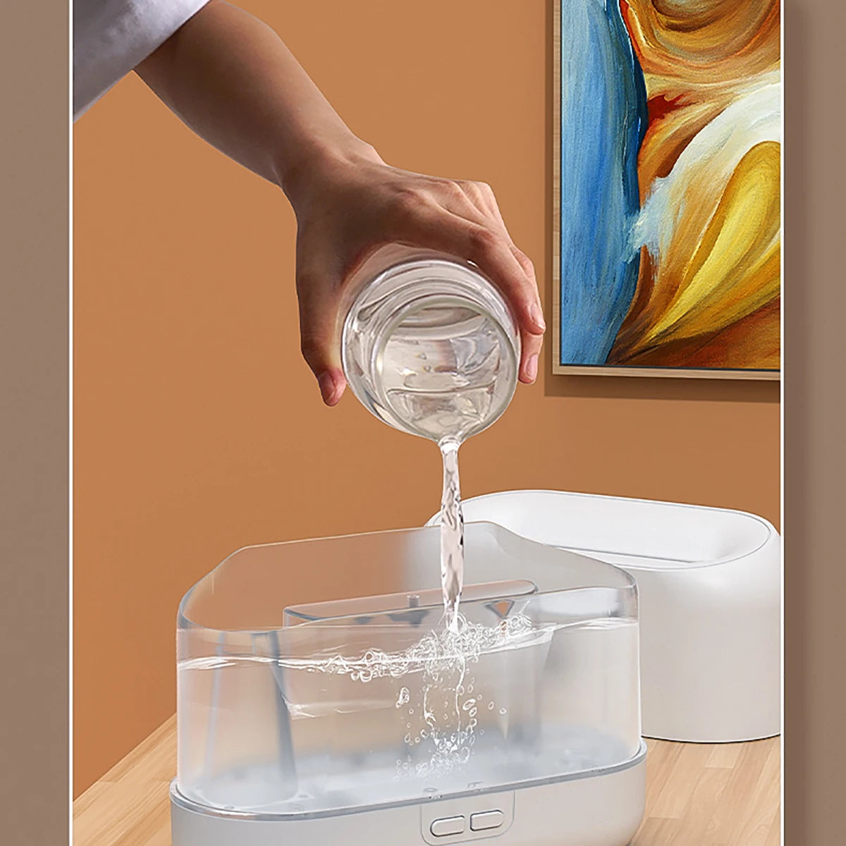 RGB Flame Aroma Diffuser Humidifier – 7-Color USB Night Light
