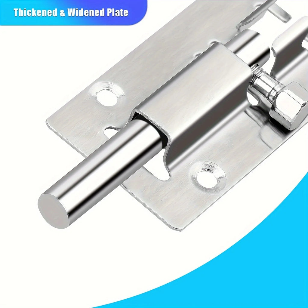 Stainless Steel Barrel Bolt Door Slide Lock – 7.62cm Brushed