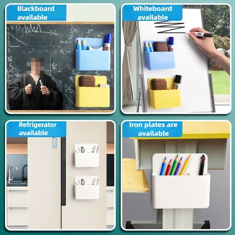 Magnetic Fridge Storage Box – Transparent Organizer & Pen Holder