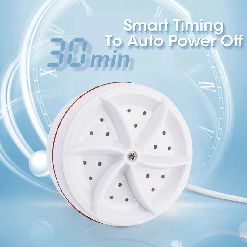Portable Mini Turbo Washer USB Ultrasonic Cleaning Machine 30W