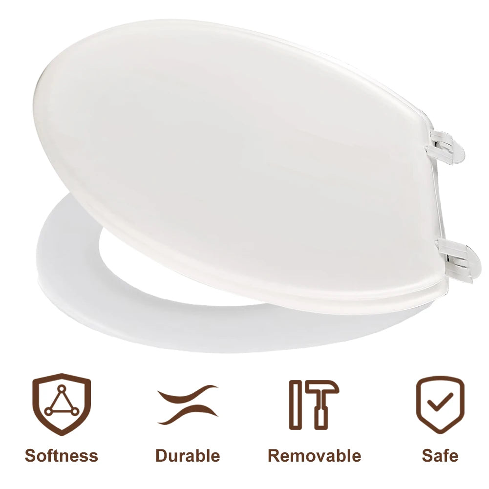 Round Soft Close Cushioned Toilet Seat – Quick-Release Cover