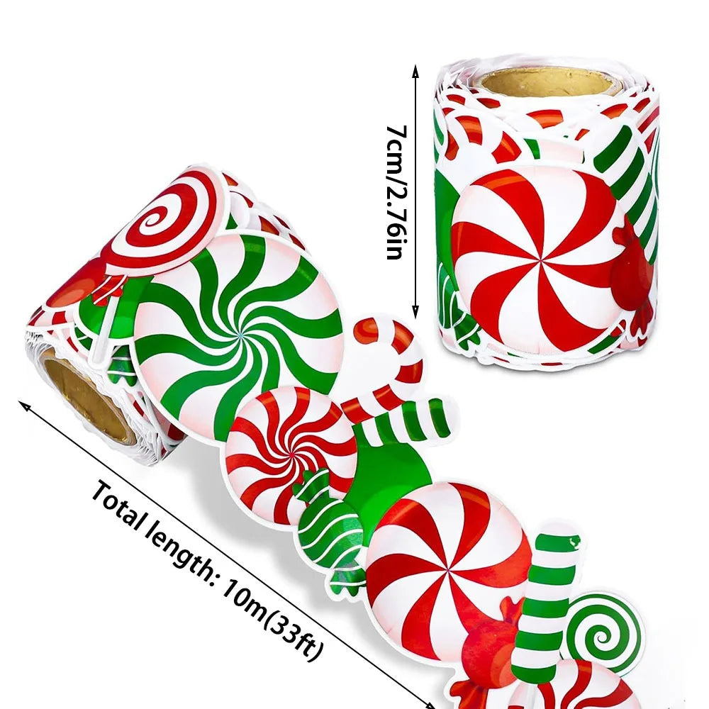 Christmas Border Stickers – Snowflakes, Bells & Candy Designs