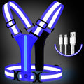 LED Reflective Running Vest USB Rechargeable High Visibility
