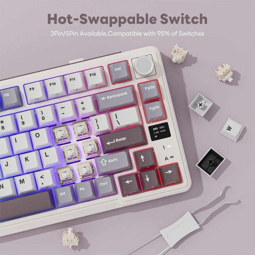 RK L98 Left-Handed Mechanical Keyboard – Wireless 95% RGB