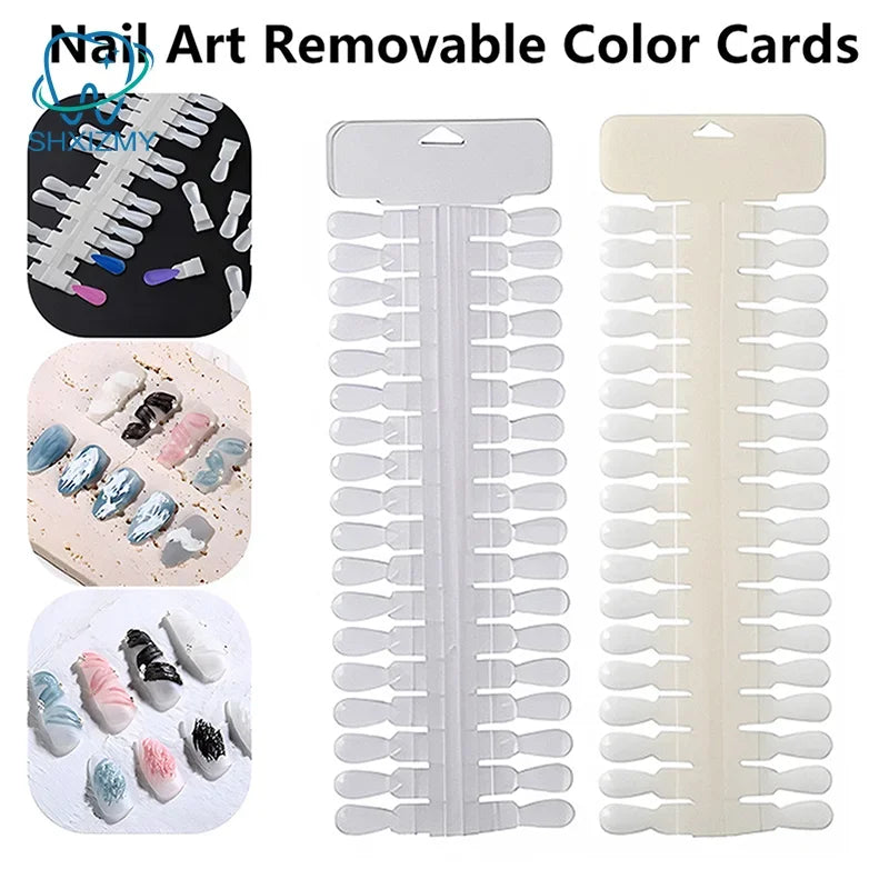 36pcs Teardrop Nail Art Display Cards & False Nail Tips Rack