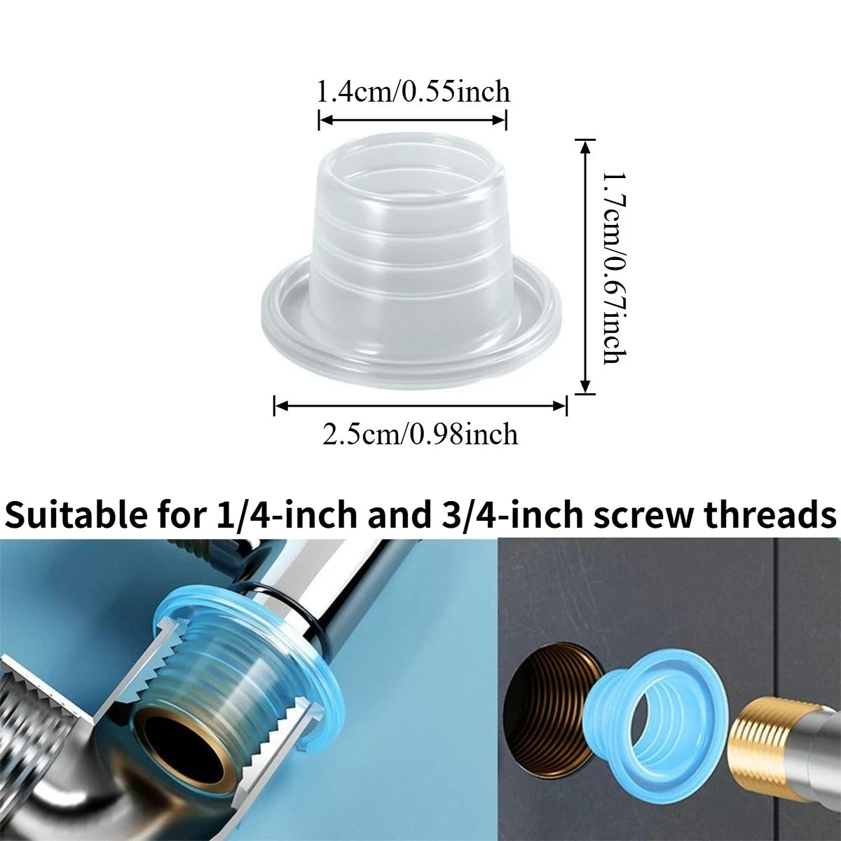 Silicone Thread Seal Tape Rings – Leak-Proof, 20–60 PCS