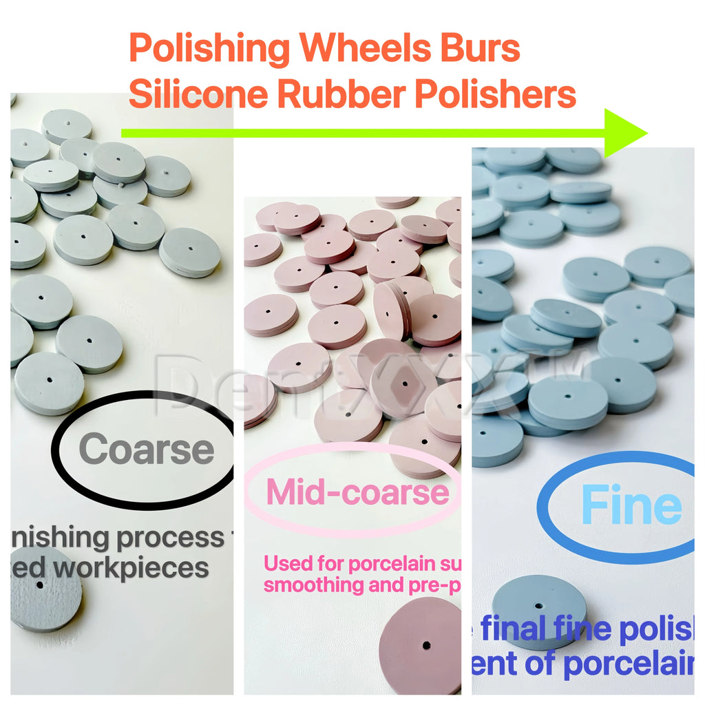 50/100Pcs Silicone Rubber Polishing Wheels 22mm Coarse Medium Fine