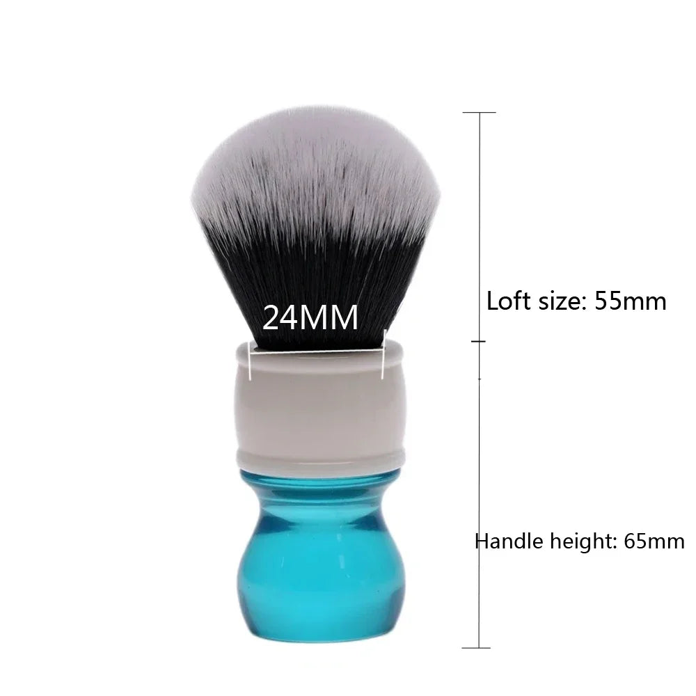 Yaqi 24mm Aqua Tuxedo Synthetic Wet Shaving Brush for Men