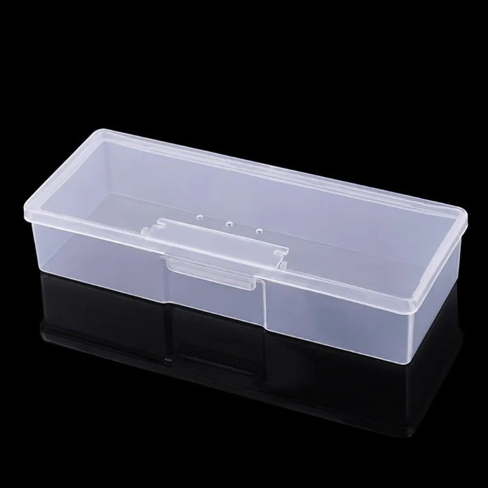 Clear Plastic Nail Art Storage Box with Double Fasteners