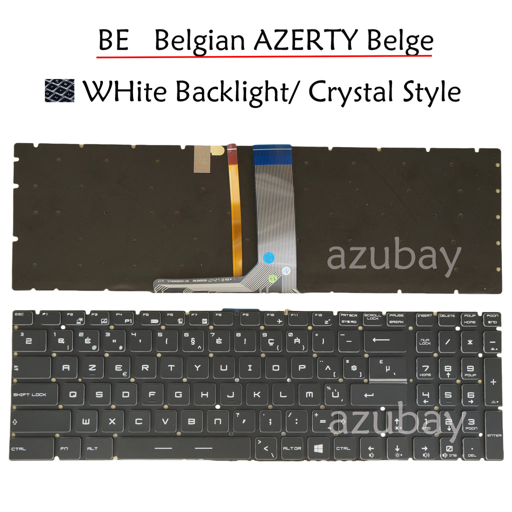 White Backlit Keyboard for MSI GT62VR GT72VR GT73VR | AZUBAY
