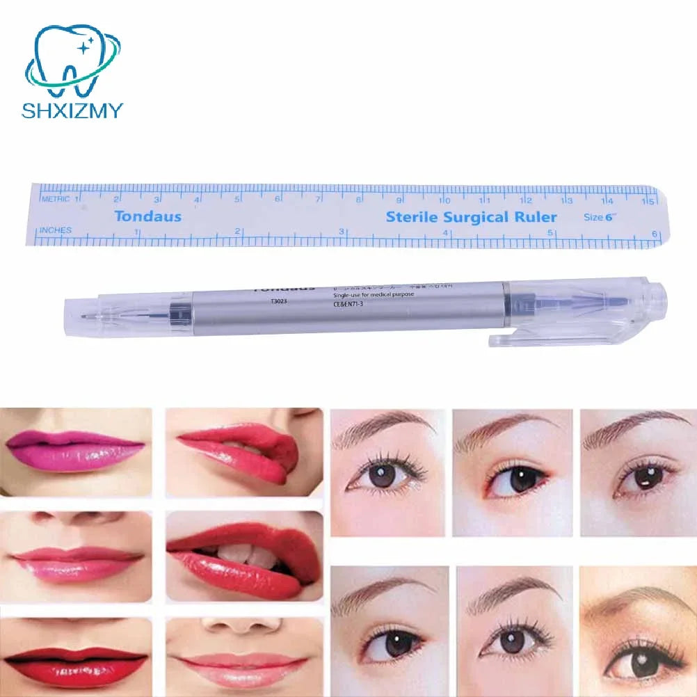 Eyebrow Skin Marker Pen & Ruler – Microblading Positioning