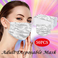 50-Pack 3-Ply Camouflage Disposable Face Masks – Adult