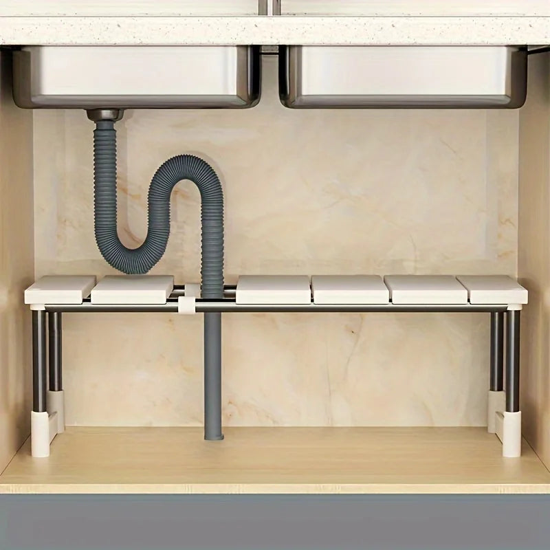 Adjustable Under Sink Organizer Rack – Expandable Cabinet Storage