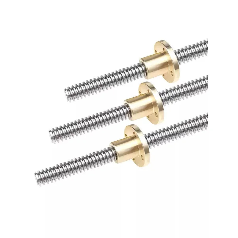 T8 Lead Screw & Brass Nut 304 Stainless Steel – 2/4/8mm