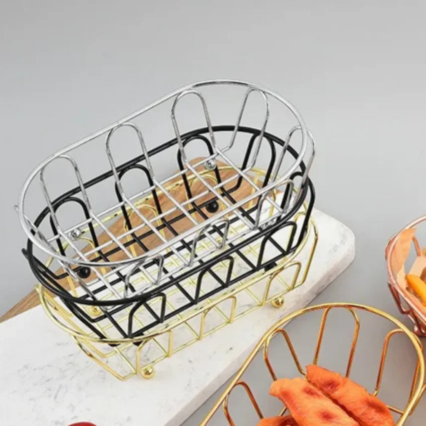 2-Pack Stainless Steel Storage Baskets – Desk & Vanity Organizer