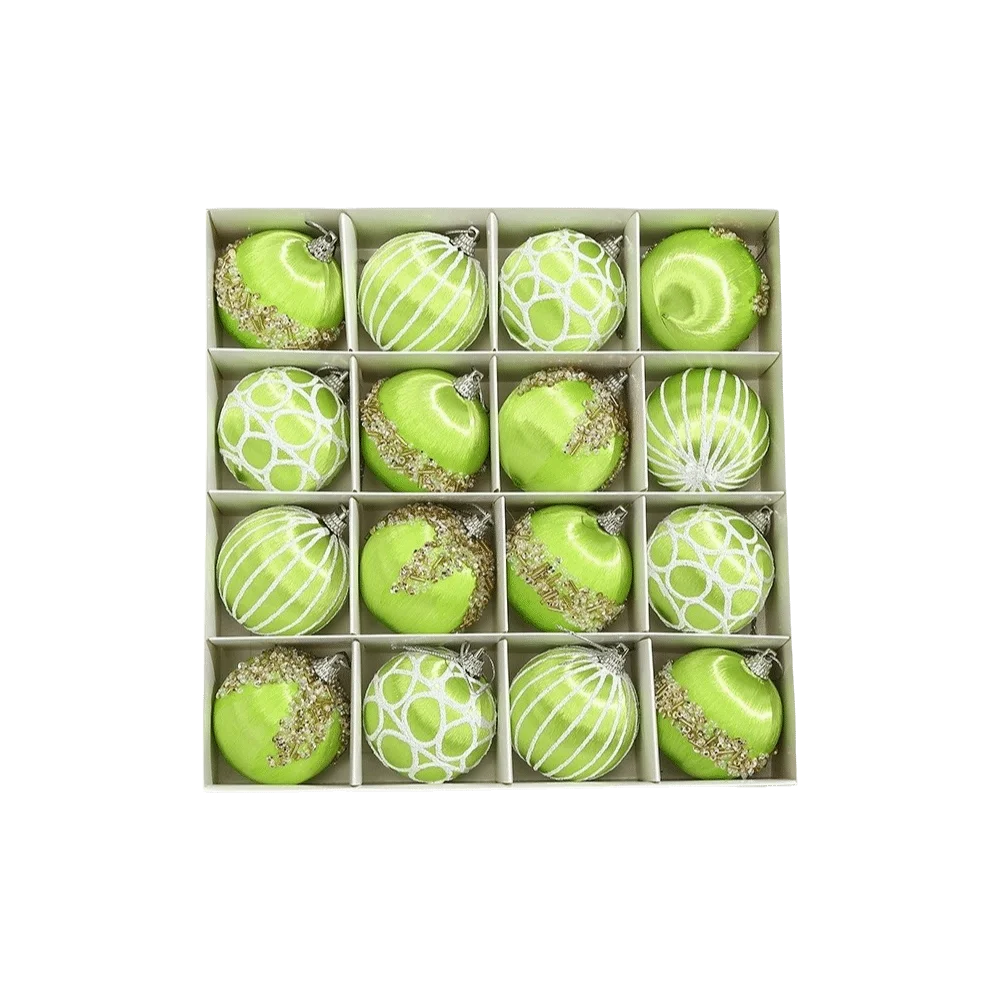 16-Pc Silk Christmas Ball Ornaments Set – 6cm Special-Shaped