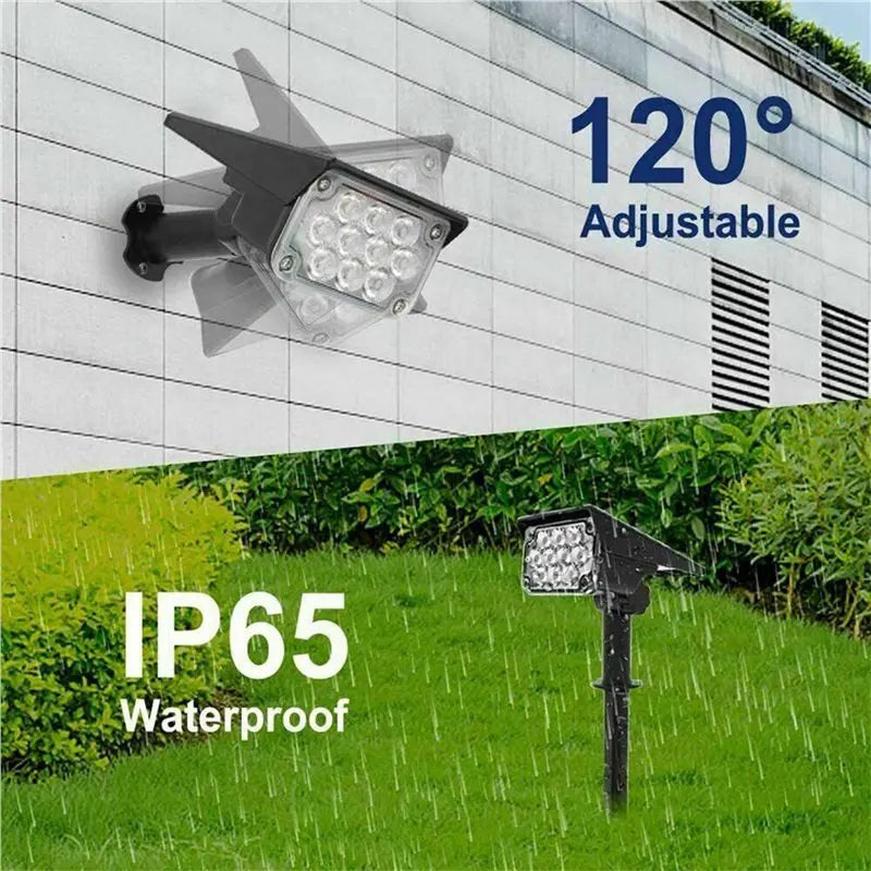 A01F-3X IP65 Solar Garden Spotlight – Green Light, 3-Pack