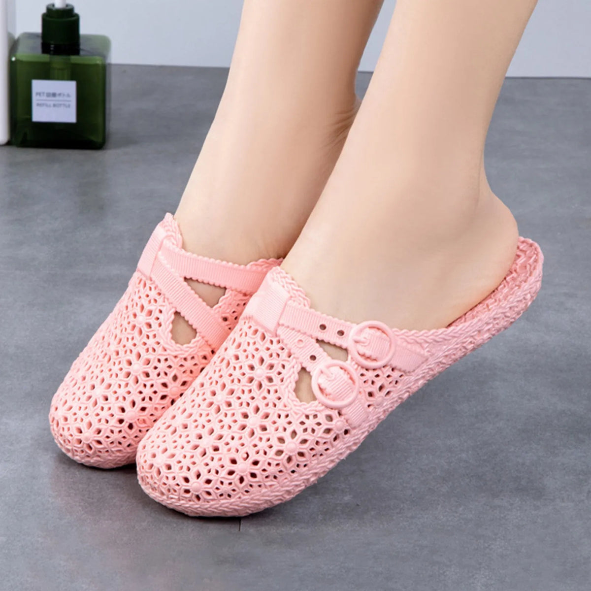 Women's Hollow Out Breathable Slip-On Slippers – Summer Style