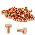 100pcs Copper Solid Rivets Round Pan Head 1/8" x 13/64" Fasteners
