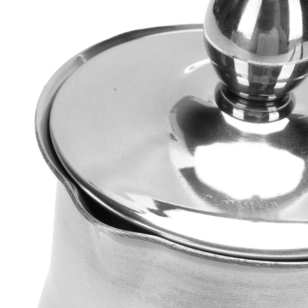 Stainless Steel Turkish Coffee Pot 450ml – Stovetop Cezve with Lid